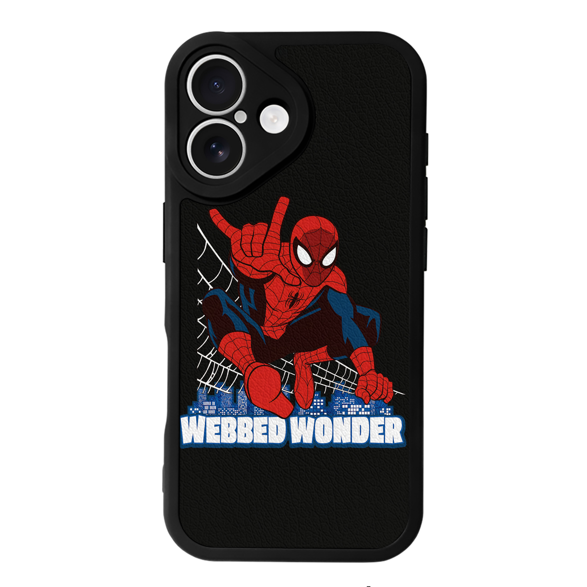 （画像用） Spider Man スパイダーマン 【iPhone 16シリーズ対応】シリコンスマホケース（レザー調） 材質：シリコン